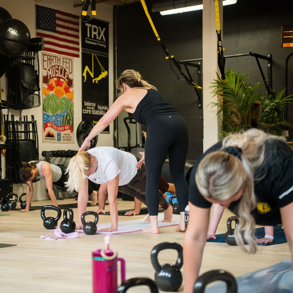 Get Flexy studio equipment set up for a private group class