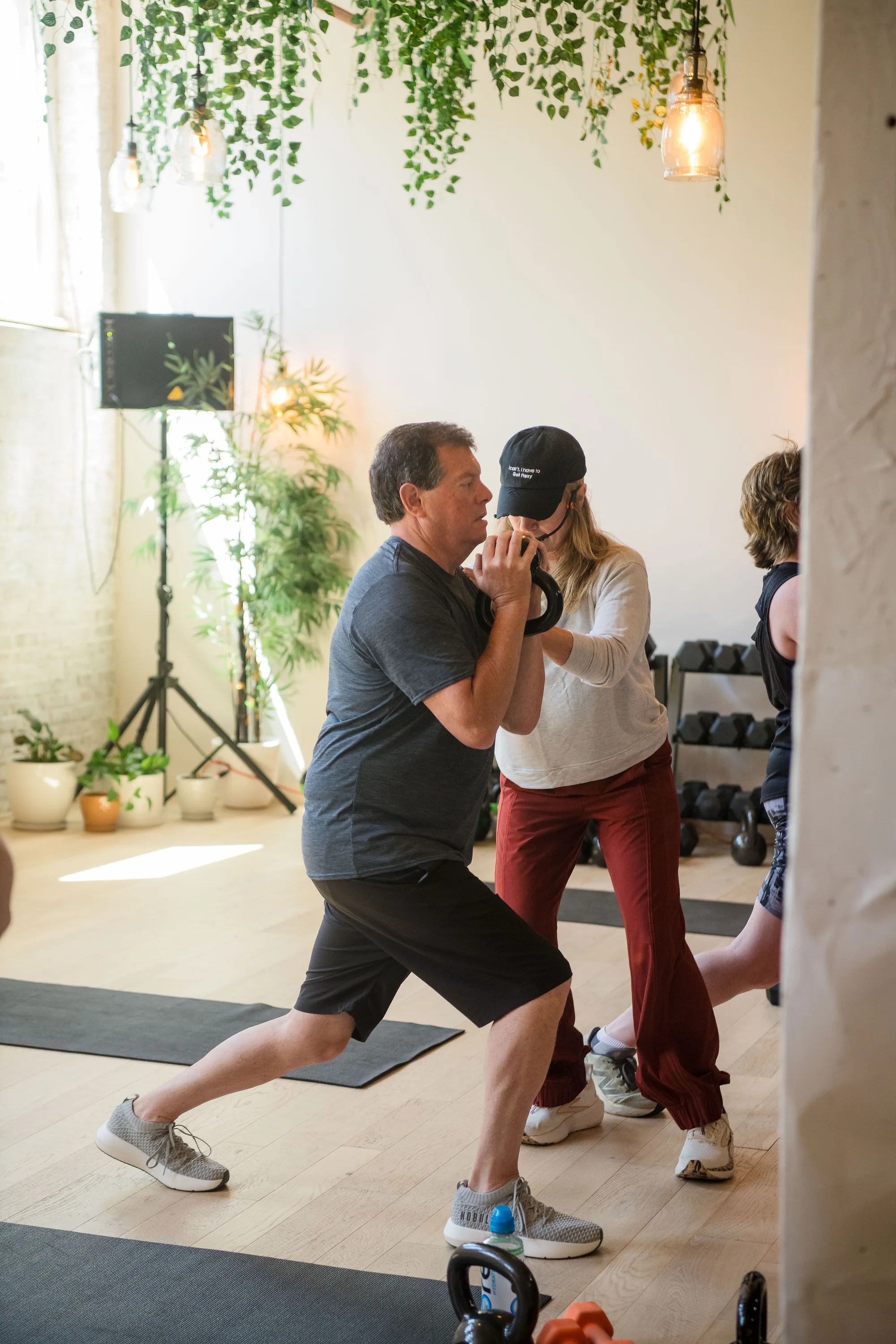 Get Flexy personal training client stretching